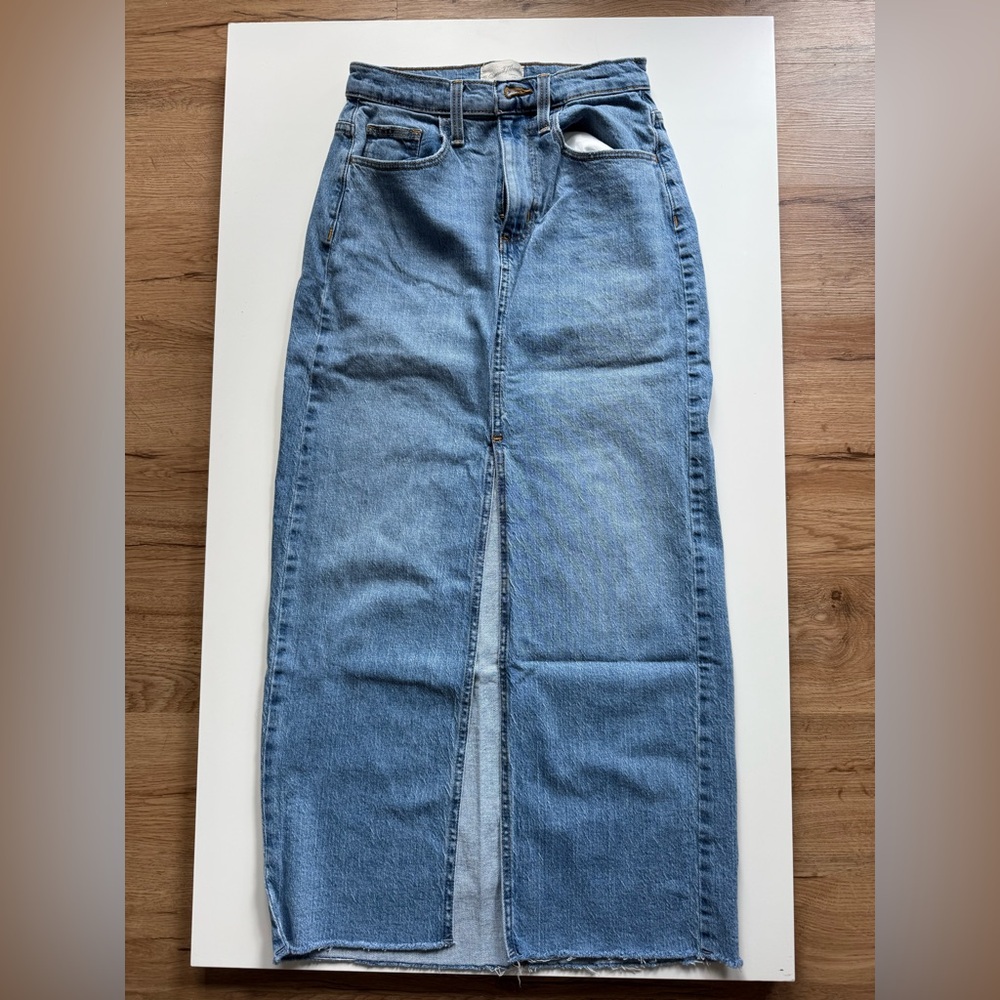 Women's Blue Denim Midi Skirt
